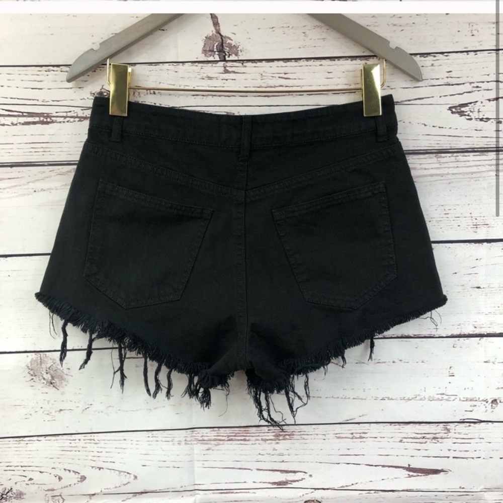Forever 21 black denim high waist cutoff shorts - Picture 2 of 4